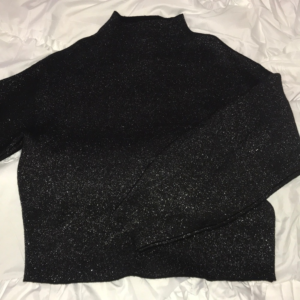 sparkly soft balloon sleeve sweater